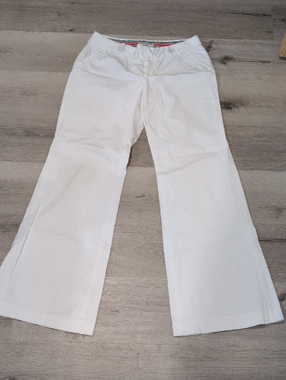 Banana Republic White Wide-Leg Cotton Pants